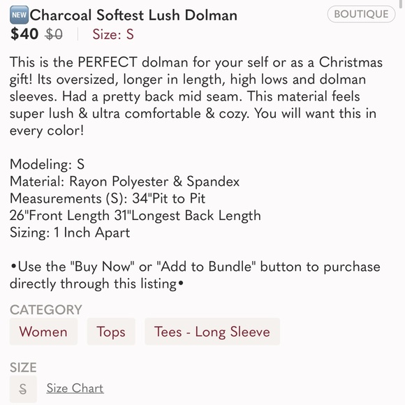 🆕Charcoal Softest Lush Dolman - Picture 8 of 8